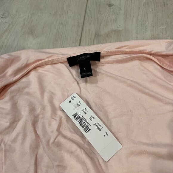 J.Crew Women's L - NWT Pale Pink Dolman Long Sleeve Side-Tie Tee - Picture 5 of 6